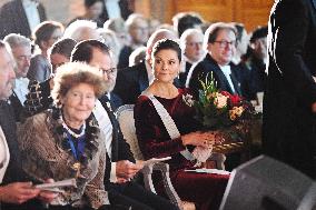 SWEDEN'S CROWN PRINCESS COUPLE AT GUSTAV ADOLF'S ACADEMY