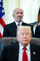 Trump Speaks in The Oval Office - Washington