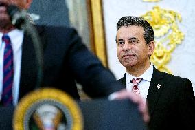 Trump Speaks in The Oval Office - Washington