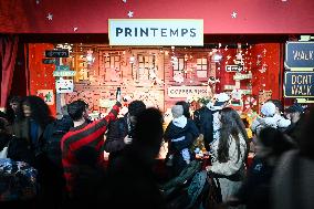 Inauguration of the Printemps Christmas window displays in Paris FA