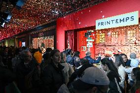 Inauguration of the Printemps Christmas window displays in Paris FA