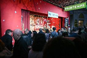 Inauguration of the Printemps Christmas window displays in Paris FA