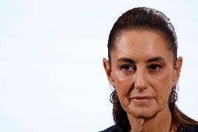 Mexican President Claudia Sheinbaum Holds Briefing Conference - Mexico