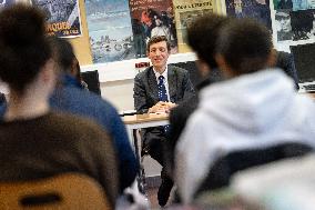 Edouard Geffray visit Gustave Ferrie High School - Paris AJ