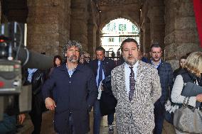 Minister Salvini and Mayor Tommasi Visit Arena In Verona - Italy