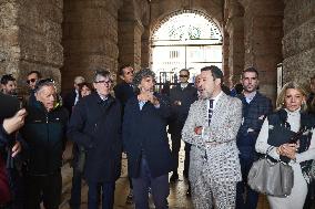 Minister Salvini and Mayor Tommasi Visit Arena In Verona - Italy