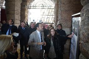Minister Salvini and Mayor Tommasi Visit Arena In Verona - Italy