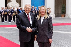 Giorgia Meloni Receives Palestinian Authority President - Rome