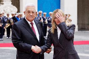 Giorgia Meloni Receives Palestinian Authority President - Rome