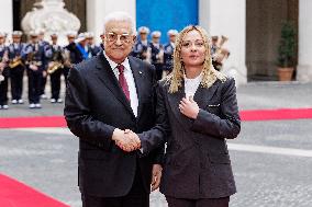 Giorgia Meloni Receives Palestinian Authority President - Rome