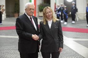 Giorgia Meloni Receives Palestinian Authority President - Rome