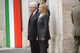 Giorgia Meloni Receives Palestinian Authority President - Rome