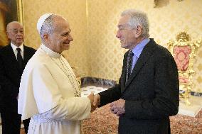 Pope Leo XIV Meets with Robert De Niro - Vatican