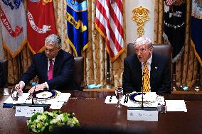 Trump Hosts a Bilateral Lunce with PM Orban of Hungary