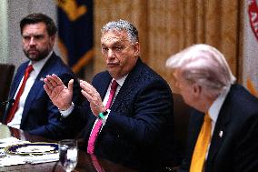 Trump Hosts a Bilateral Lunce with PM Orban of Hungary