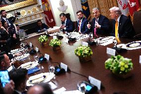 Trump Hosts a Bilateral Lunce with PM Orban of Hungary