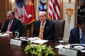 Trump Hosts a Bilateral Lunce with PM Orban of Hungary