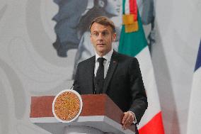 Emmanuel Macron hold News Conference in Mexico