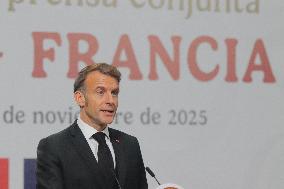 Emmanuel Macron hold News Conference in Mexico
