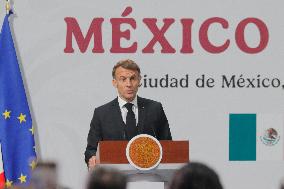 Emmanuel Macron hold News Conference in Mexico
