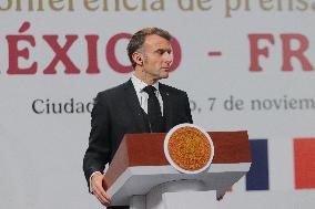Emmanuel Macron hold News Conference in Mexico