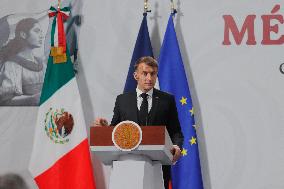 Emmanuel Macron hold News Conference in Mexico