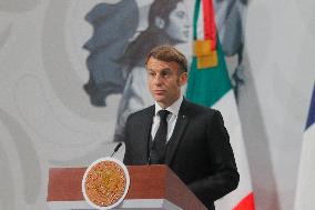 Emmanuel Macron hold News Conference in Mexico