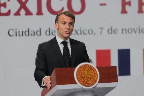 Emmanuel Macron hold News Conference in Mexico