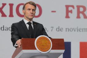 Emmanuel Macron hold News Conference in Mexico