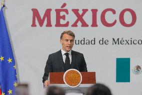 Emmanuel Macron hold News Conference in Mexico