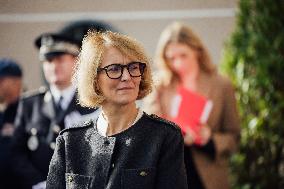 Marie-Pierre Vedrenne at inauguration of police headquarters in Dinard