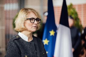 Marie-Pierre Vedrenne at inauguration of police headquarters in Dinard