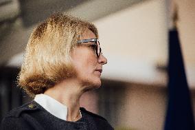 Marie-Pierre Vedrenne at inauguration of police headquarters in Dinard