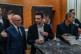 Jordan Bardella signs copies of his book Ce que veulent les Français - Nice