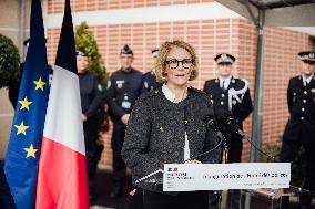 Marie-Pierre Vedrenne at inauguration of police headquarters in Dinard