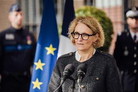 Marie-Pierre Vedrenne at inauguration of police headquarters in Dinard