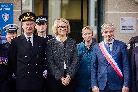 Marie-Pierre Vedrenne at inauguration of police headquarters in Dinard