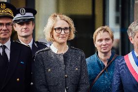 Marie-Pierre Vedrenne at inauguration of police headquarters in Dinard