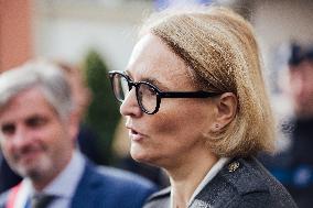 Marie-Pierre Vedrenne at inauguration of police headquarters in Dinard