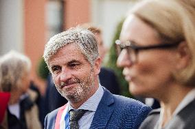 Marie-Pierre Vedrenne at inauguration of police headquarters in Dinard