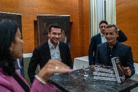 Jordan Bardella signs copies of his book Ce que veulent les Français - Nice