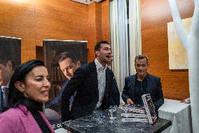 Jordan Bardella signs copies of his book Ce que veulent les Français - Nice