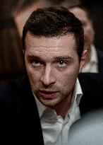 Jordan Bardella signs copies of his book Ce que veulent les Français - Nice