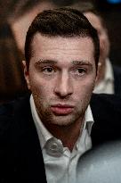 Jordan Bardella signs copies of his book Ce que veulent les Français - Nice