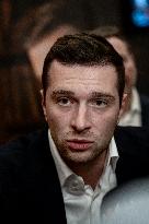 Jordan Bardella signs copies of his book Ce que veulent les Français - Nice