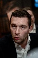 Jordan Bardella signs copies of his book Ce que veulent les Français - Nice