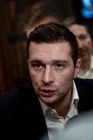 Jordan Bardella signs copies of his book Ce que veulent les Français - Nice