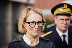 Marie-Pierre Vedrenne at inauguration of police headquarters in Dinard