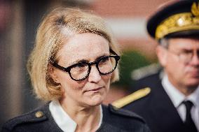 Marie-Pierre Vedrenne at inauguration of police headquarters in Dinard