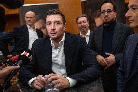 Jordan Bardella signs copies of his book Ce que veulent les Français - Nice